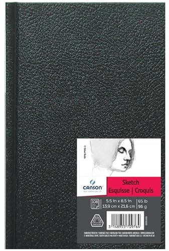 Canson Artist Series Skizzenbuch, Papier, für Bleistift und Kohle, säurefrei, gebunden, 29,5 kg, 14 x 21,6 cm, 100 Blatt, 0, 5.5X8.5