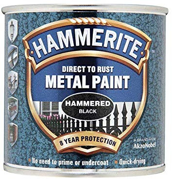 Hammerite 5084792 Direct to Rust Hammered Finish Black 250ml