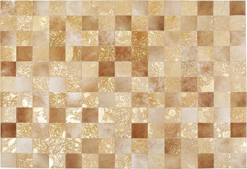 Kare Design Teppich Vegas Fur, moderne Designteppiche, Beige-Braun-gold, Vintage Teppich (B/T) 240x170cm