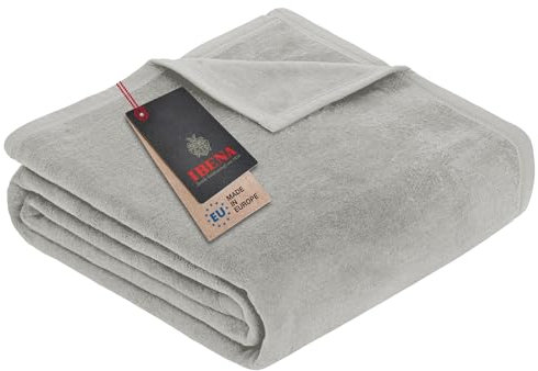 Ibena Porto Kinderdecke 100x150 cm - weiche, warme und waschbare Kinderdecke - Kleine Decke für Kinder, Hellgrau