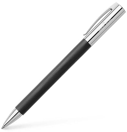 Faber-Castell 148130 - Drehkugelschreiber AMBITION Edelharz, Mine: B, inklusive Geschenkverpackung, Schaftfarbe: schwarz/silber