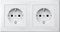 Merten MEG2328-1519 SCHUKO-Doppel-Steckdose, BRS, Steckklemmen, polarweiß, M-SMART
