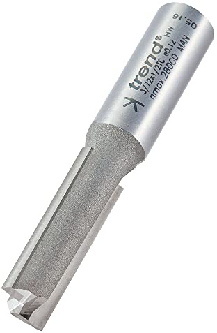 Trend Straight Two Flute Router Cutter, 1/2 Inch Shank, 12mm Cut, TCT | Precision Straight Two Flute Cutter For Clean Routing In Timber, With Tungsten Carbide Tipped Edges, 3/72X1/2TC