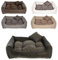 Hundebett Kunst Leder Hundekissen Hundesofa Katzenbett Hundekorb M L XL XXL XXXL (L (ca. 80x65 cm), Schwarz)