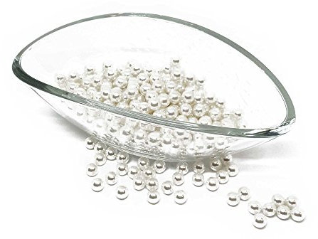 FlexiStore 100 x Perlen 12mm ohne Loch!! - basteln Deko Dekoperlen Wachsperlen - Set Weiss