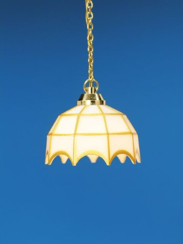 MiniMundus Hängelampe Tiffany, Birne und Lampenschirm zum Auswechseln für das Puppenhaus