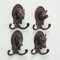Garderobenhaken Garderobe Tiere Gusseisen braun 4-er Set