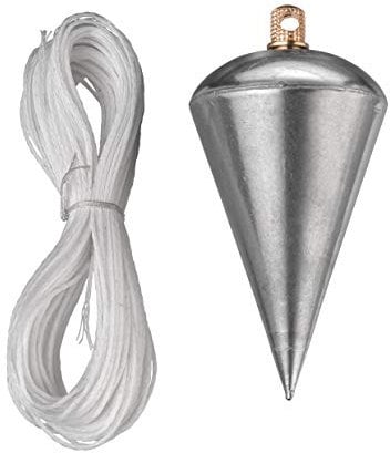 kwb 300g Plumb Bob with 20m String - Solid Steel, Brass-Head Screw, for Vertical Alignment
