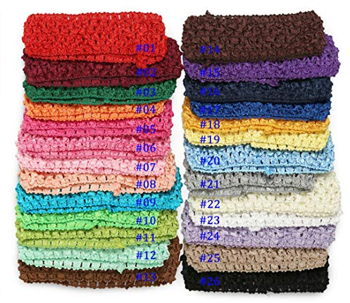 QandSweet Baby Girl's Stretch Headbands Crochet Hair Bands (26 Colors)