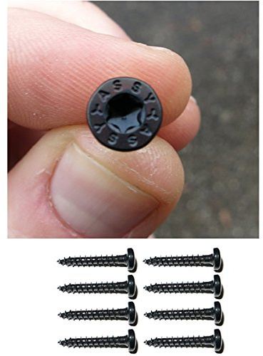8 ASSY Panhead Spezial Holzschrauben 4x25mm in schwarz Gewinde asymmetrisch Lautsprecherschrauben