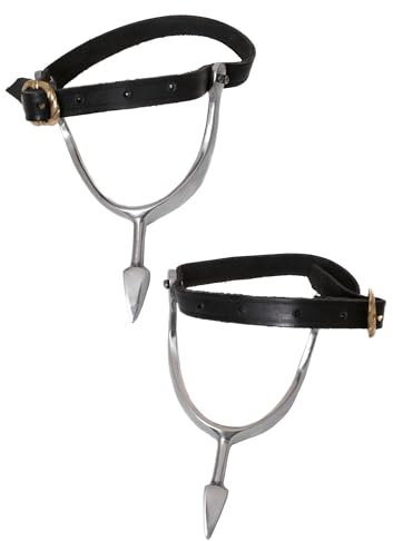 Battle-Merchant - Hochmittelalterliche Sporen aus Stahl Paar - Authentisches Mittelalter Accessoire für Reenactment, LARP & Mittelalterfans