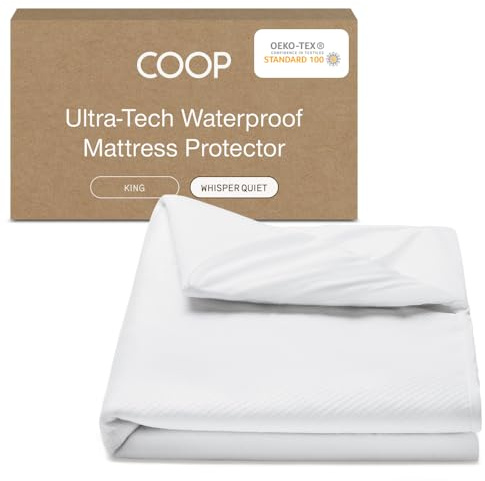 Coop Home Goods Ultra Luxe Matratzenauflage, Bambus-gewonnene Viskose, Viskose, kühlend, wasserdicht, hypoallergen, Kingsize, Weiß