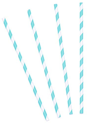 10 Papierstrohhalme Streifen Candybar Retro Stroh Party Hochzeit Trinkhalm, Farbe:Minze