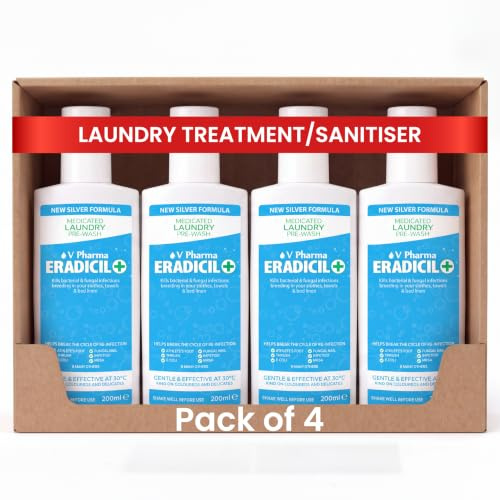 ERADICIL Antimykotische Wäschebehandlung, 4x200ml Flüssigkeit, Unparfümiert