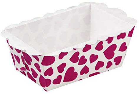 Zenker Mini-Backförmchen Herz 9x5x3,5cm 8 Stück in weiß/rot, Karton, 9 x 5 x 3.5 cm, 8-Einheiten