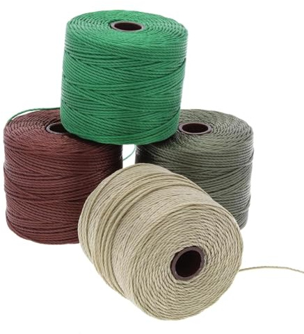 Super-Lon 4 Spools Cord Ideal For Stringing Beading Crochet And Micro Macram Jewelry Compatible With Kumihimo Projects S Lon