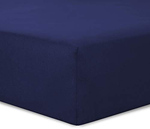 Vision - Spannbettlaken 200x200cm - Blau - 100% Baumwolle