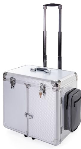 CS Kosmetikvertrieb Fußpflegekoffer Mobile-fußpflege - Leicht & Robust, Elegantes Design, Effiziente Organisation, Mühelose Mobilität, Perfekt für Fußpflegedienst und Hausbesuche (Titanium Silber)