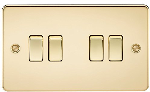 Knightsbridge FP4100PB FPAV4100PB Flat Plate 10A 4G 2 Way Switch-Polished Brass