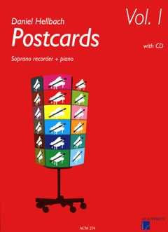 Verlag Acanthus Music Postcards 1 - arrangiert für Sopranblockflöte - Klavier - mit CD [Noten/Sheetmusic] Komponist: HELLBACH Daniel
