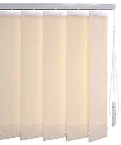 Liedeco Vertikalanlage Lamellenanlage Lamellenvorhang Vertikaljalousie | viele Farben | Lamellenbreite 89 mm | Höhe 180 cm, oder 250 cm | kürzbar (250 x 250 cm, Sand)