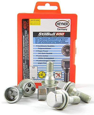 PEUGEOT 308 2007+ dadi fissaggio ruota M12x1,25 VITI PROTEZIONE ANTIFURTO