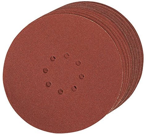 Silverline 272756 Lot de 10 Disques abrasifs perforés auto-agrippant 225 mm Grain 80