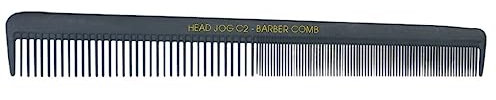 Head Jog C4 Cutting Comb. Large Carbon Barber Rake Comb. Professional Medium Carbon Fibre Comb Handle For Cutting, Sectioning & Styling. Heat Resistant Static Free Barber & Hairdresser Comb