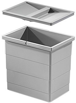 Hailo Inneneimer Kunststoff hellgrau mit Doppelhenkel 295 mm Höhe und Deckel (18 Liter (320 x 226mm))