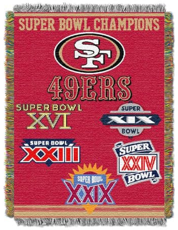 Northwest The Company Offizielles Lizenzprodukt der NFL Gedenk, gewebter Wandteppich, Überwurf, Decke, 122 x 152 cm, Mehrfarbig, Herren,Unisex-Erwachsene, Damen, rot, 48x60