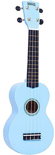 Mahalo-Regenbogen-Sopran-Ukulele mit glänzend himmelblauem Gehäuse