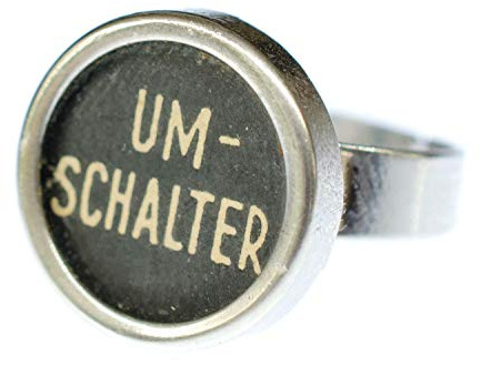 Miniblings Umschalter Schreibmaschine Retro Ring | Alltagstauglich, sorgfältig in Berlin gemacht, ein Stück mit Persönlichkeit