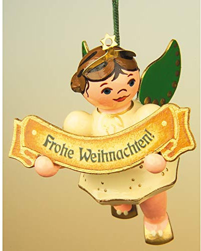 Christbaumschmuck Christbaumschmuck Engel Frohe Weihnacht - 6cm - Hubrig Volkskunst