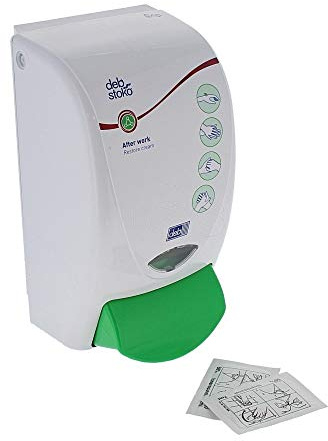 Deb RES1LDSEN Restore Dispenser, 1 Liter | Wall-mounted system dispenses measured doses to reduce waste, helping busy commercial kitchens maintain hygiene.