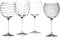 MIKASA 5159316 Cheers Set of 4 Crystal Balloon Gin Glasses, Silver