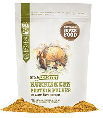 BIO Protein Eiweisspulver Kürbiskern geröstet, natürlicher Muskelaufbau mit 59% Proteine 350 gramm Superfood