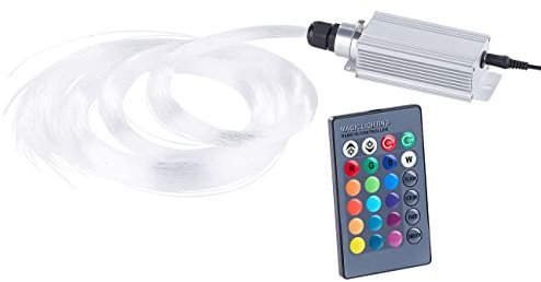 Lunartec Glasfaser Licht: Glasfaser-RGB-LED-Sternenhimmel mit Fernbedienung und 200 Lichtfasern (LED Sternenhimmel Komplettset, LED Lichtfaser Set, Lichtwellenleiter)