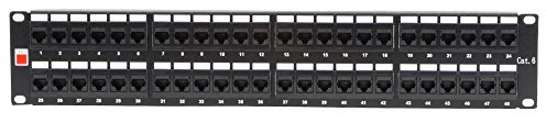 LINDY Panneau de brassage 48 ports RJ-45 CAT6 2U 48 ports non blindé Noir