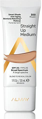 Almay Smart Shade Anti-Ageing Skintone Matching Makeup, 300 Medium, 30 ml
