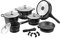 ROYALTY LINE SET 14 PEZZI IN PIETRA PENTOLE PADELLE e COPERCHIO LAVICA ROY, PER USO PROFESSIONALE E DOMESTICO, MODELLO RL-ES1014M - NERO
