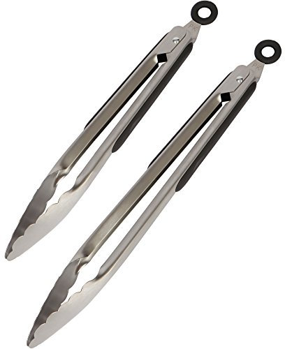 Precision Kitchenware - Edelstahl Grillzangen (2er Pack) - Profi-Küchenzangen in 2 verschiedenen Größen: 30,5 cm und 22,9 cm