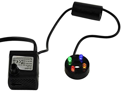 Rossi Rosa Pompa per riciclo Acqua da 2,5 Watt con luci LED Colorate,