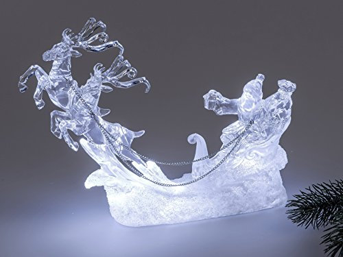 Formano Deko Rentier und Santa aus Acryl, mit LED - Licht, ca. 24 cm
