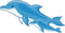 GRAZDesign Wandtattoo Badezimmer Delfin | 2 blaue Delfine | Wandsticker Kinderzimmer | Wandaufkleber Bad, Tür, Fliesenaufkleber Klebefolie Fliesen im Nassbereich - 79x40cm