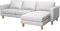 Soferia Überzug Kompatibel Mit KARLSTAD Anbau Recamiere Sofasitzbezug Sitzkissenbezug Chaiselongue-Bezug Cover Einfache Reinigung Allergiefrei Naturel Off-White