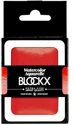 Blockx Große Pfanne, Aquarell, in echter Keramikpfanne, nachfüllbar, Rot
