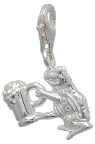 Melina Damen-Charm Anhänger Frosch mit Bierkrug 925 Sterling Silber 1800670