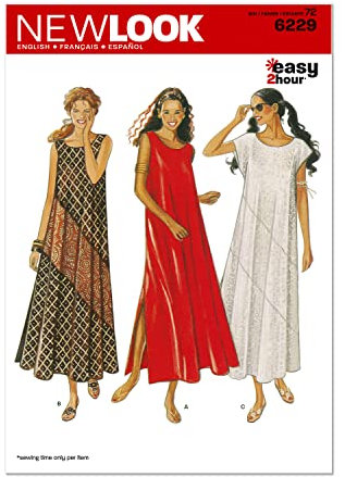 Simplicity New Look Schnittmuster 6229 Damenkleider, Gr. 36-48, Papier, Mehrfarbig, A (8-10-12-14-16-18)