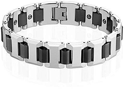 Tapsi´s Coolbodyart® Glieder Armband Wolfram Carbid 200 x 16.25mm Schwarz