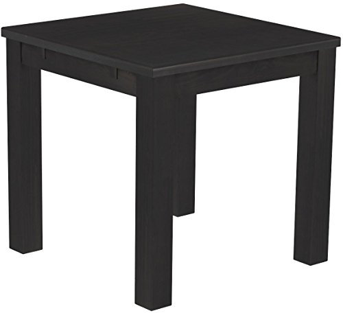 Esstisch Rio Classico 80x80 cm Ebenholz Holz Pinie Massivholz Esszimmertisch Echtholz ausziehbar vorgerichtet für Ansteckplatten Brasilmöbel
